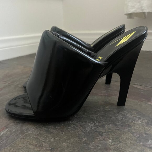 The Attico Rem heel open toe leather mules - Black - 38 - Picture 2 of 8